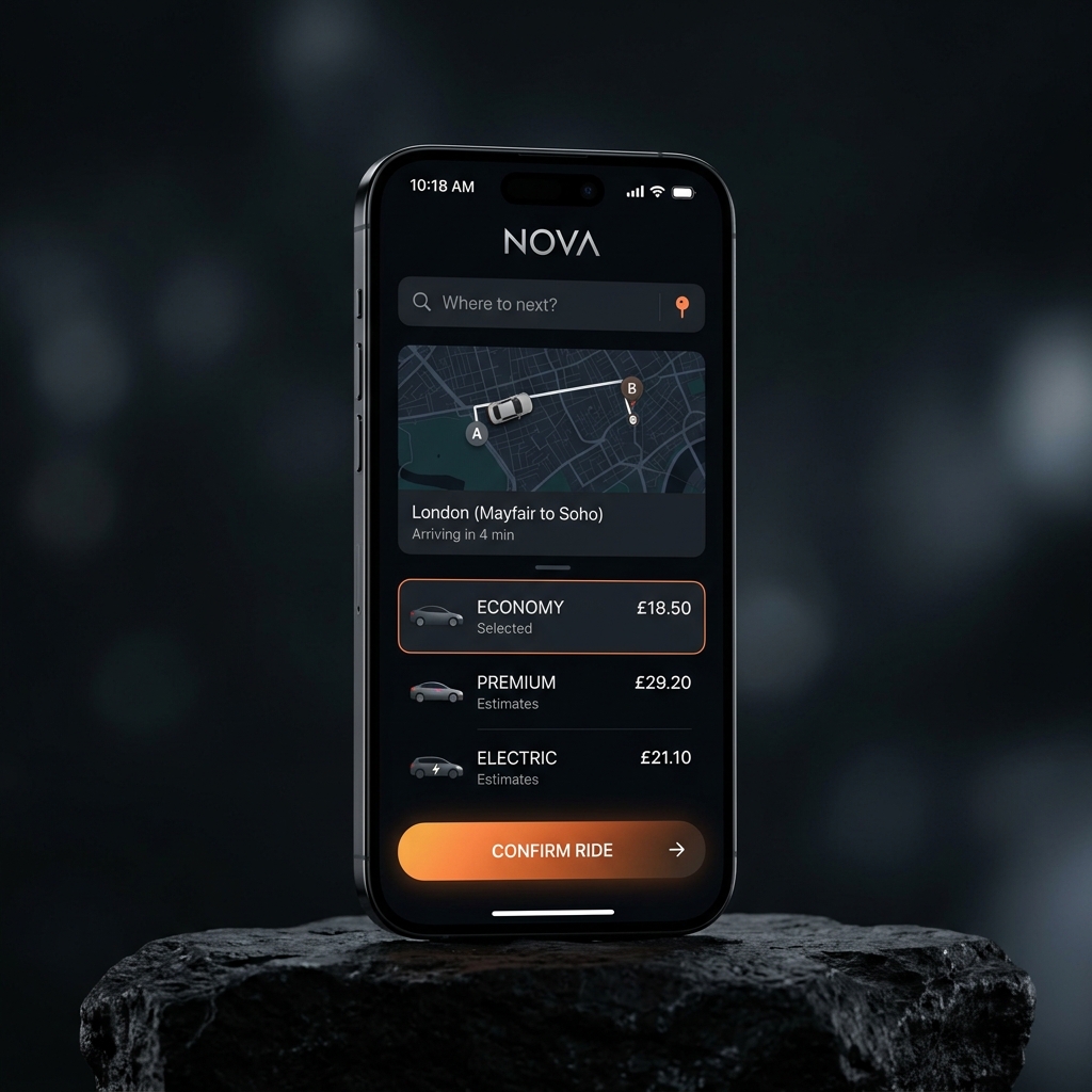 Mobile App UI in Phone